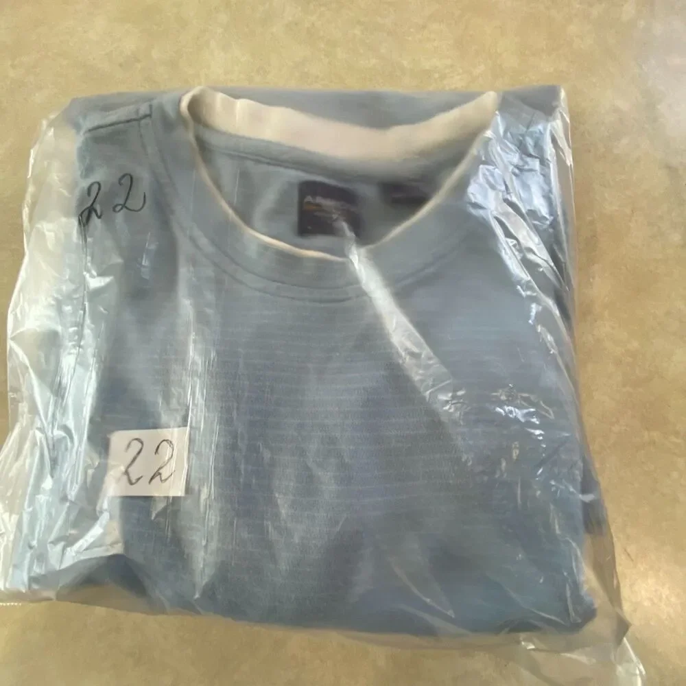 Arrow Mens T Shirt Size L Large Blue Contrast Layered Crew Neck Short Sleeve